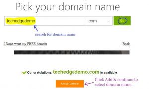 pick your domain name with godaddy