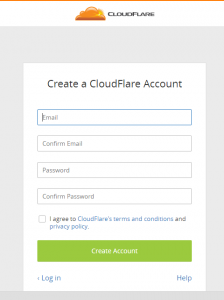 sign up for CloudFlare account